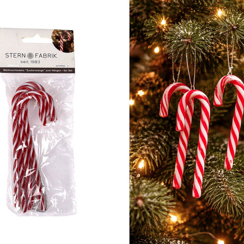 Weihnachtsdeko Kunststoff "Zuckerstange" 5er Set 13cm