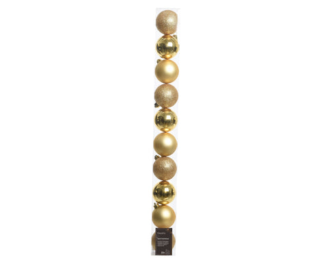 Kugeln bruchfest 10er hell gold 6cm