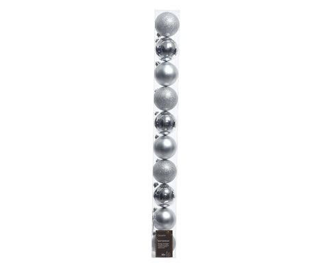 Kugeln bruchfest 10er silber 6cm