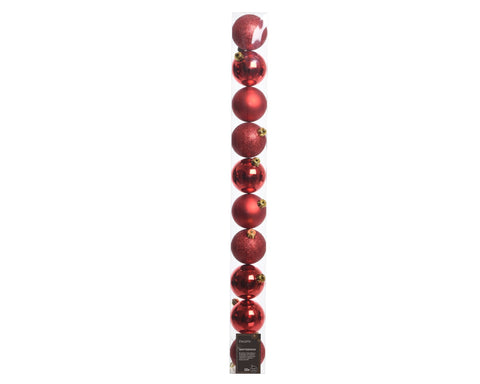 Kugeln bruchfest 10er weihnachtsrot 6cm