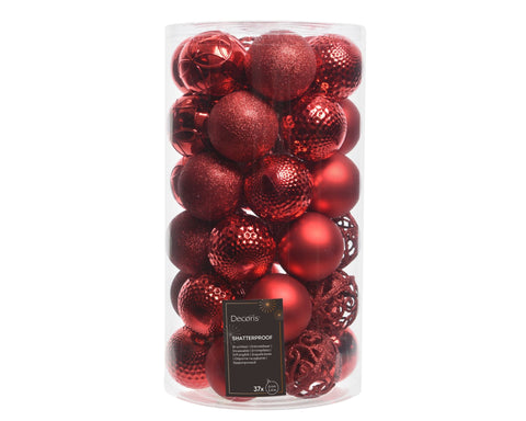 Kugeln bruchfest 37er weihnachtsrot 6cm