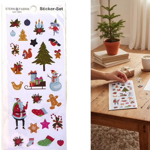 Weihnachtsdeko Sticker "Merry Christmas" 22.5x9.5 6 Designs