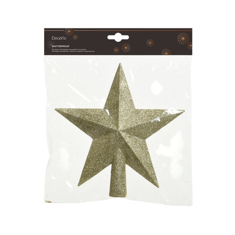Baumspitze Stern bruchfest Glitter hell gold 4.2x19x19cm