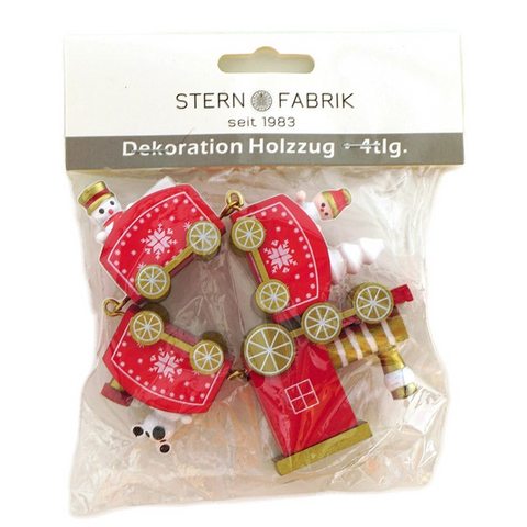 Deko Weihnachten "Holzzug" 4 teilig 19.5cm