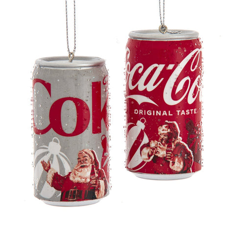 3"SANTA COKE/DIET COKE CAN ORNS 2/A