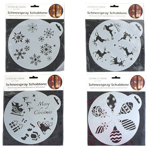 Spray Schablone "Weihnachtsmuster" Ø 19.5cm 4 Designs