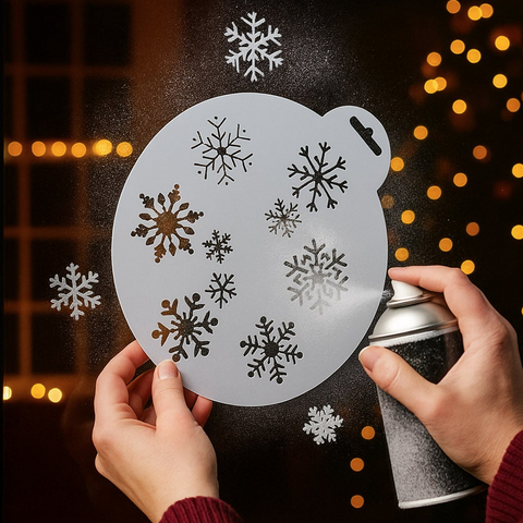 Spray Schablone "Weihnachtsmuster" Ø 19.5cm 4 Designs