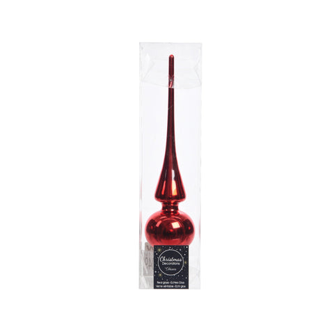 Baumspitze Glas glänzend weihnachtsrot 6x26cm