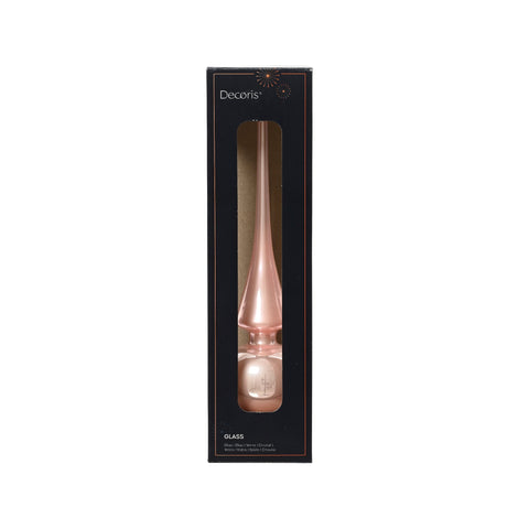 Baumspitze glas emaille diffuser aus roségoldenem glas mit schlanker, konischer form und abgerundetem boden