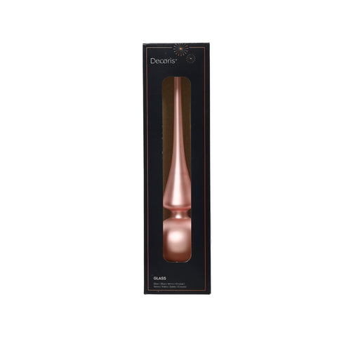 Rose gold glasvase mit schlankem, verjüngtem design aus mattiertem glas baumspitze glas matt