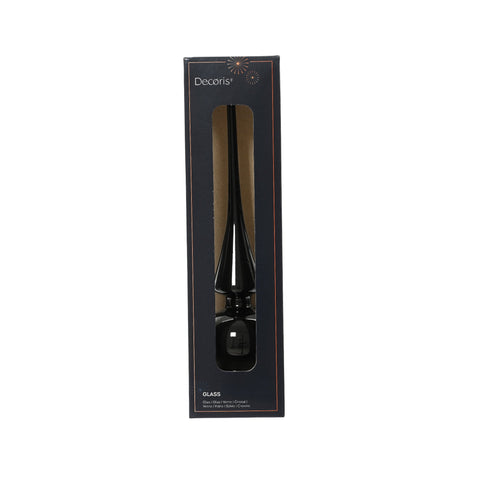 Schwarzer glass reed diffuser mit schlankem, konischem design und rundem fuß baumspitze glas glanz