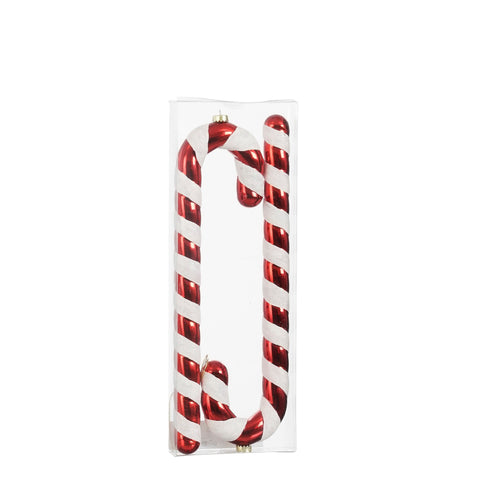 Ornament Zuckerstange rot 2 Stueck - l10xb4xh40cm