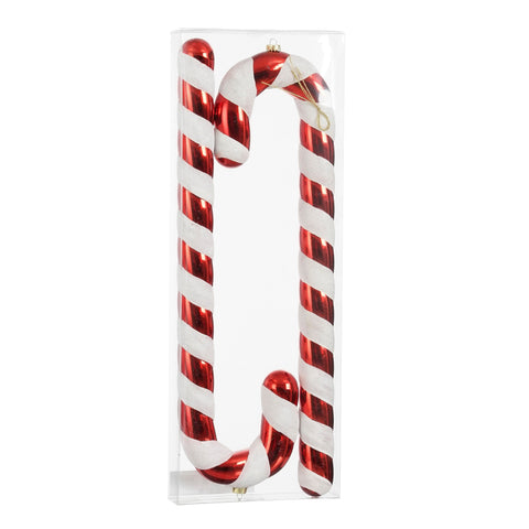 Ornament Zuckerstange rot 2 Stueck - l17xb5xh60cm