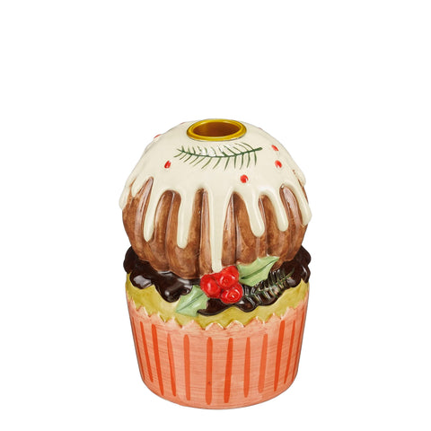 Lucie Kerzenstaender Torte braun - h13xd9cm