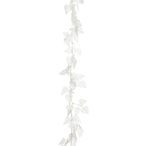 Girlande Blattern weiss 180cm
