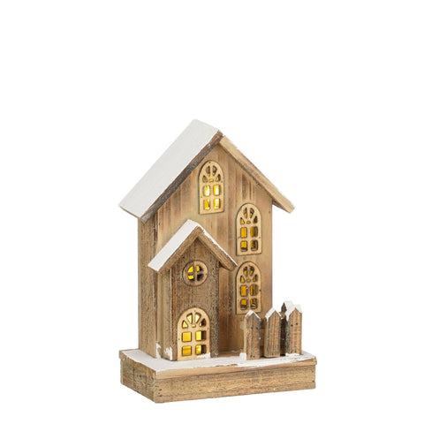 LED Haus Holz 19x29x12 cm