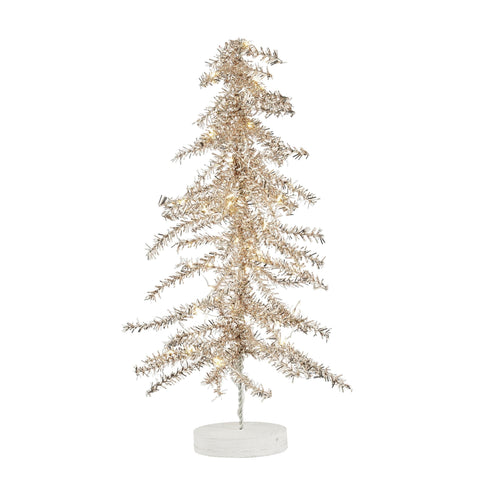 Dekoration Baum champagner 40 led batteriebetrieben - h40xd10cm
