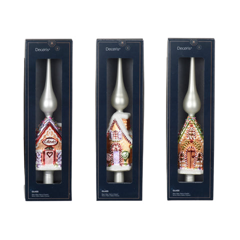 Baumspitze Glas Lebkuchen 8.2x4.6x31cm