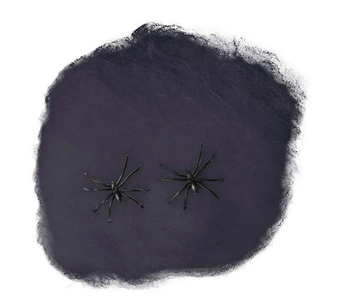 Halloween Spinnennetz farbig inkl. 2 Spinnen 60 g Halloween Fiestas Guirca Schwarz