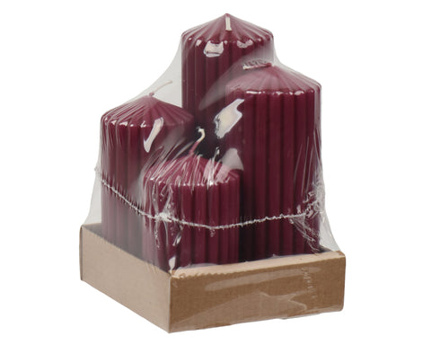 Stumpenkerzen Paraffin 4er Set ochsenblut 5x14cm