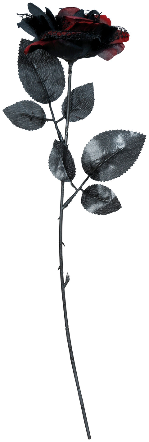 Halloween rot-schwarze Rose 40 cm Halloween Fiestas Guirca