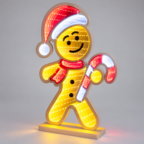 LED Infinity Lebkuchen Rentier Wichtel 37 cm