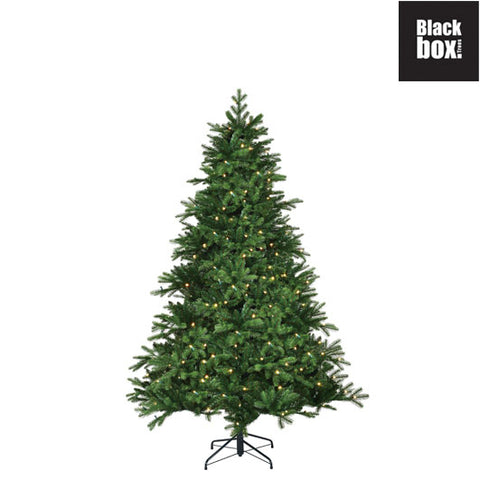 Grüner brampton weihnachtsbaum led mit 200 warmweißen leds und schwarzem metallständer h185xd127cm