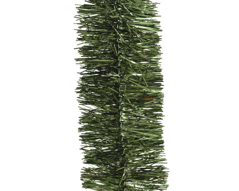 Grünes metallic lametta girlande aus pet für weihnachtsdekoration und festliche anlässe