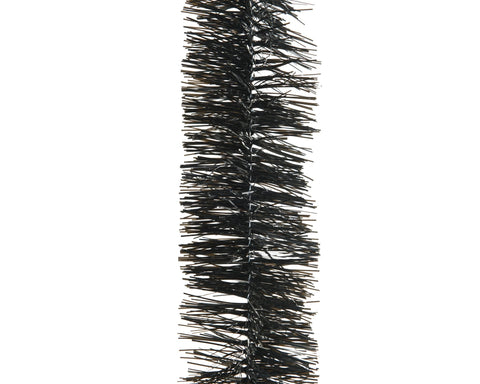 Schwarze lametta girlande mit glänzender strukturierte pet oberfläche und glänzendem finish