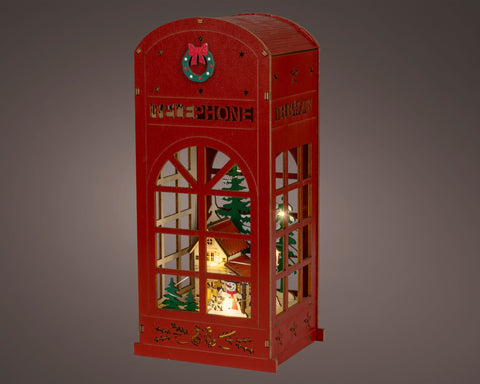 LED Szene Telefonzelle warmweiße LED 10.5x13x28cm