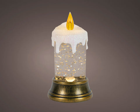 LED Wassersprenkler Kerze gold warmweiße LED 9.3x17.5cm