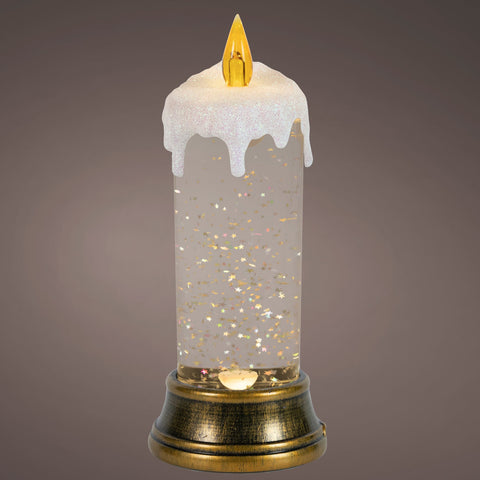 LED Wassersprenkler Kerze gold warmweiße LED 9.3x22.5cm