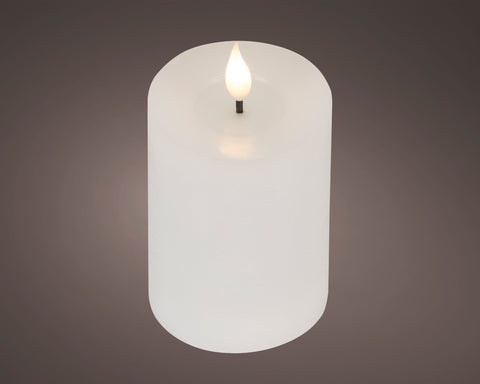 LED Echtwachskerze Flacker-Effekt weiß warmweiße LED 7.5x13.5cm