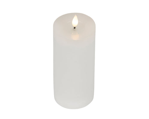 LED Echtwachskerze Flacker-Effekt weiß warmweiße LED 7.5x20cm