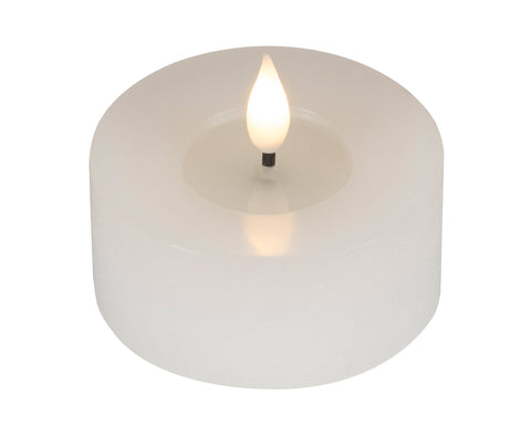 LED Echtwachskerze Flacker-Effekt weiß warmweiße LED 7.5x6cm