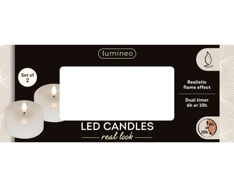 LED Echtwachskerze Flacker-Effekt weiß warmweiße LED 7.5x6cm