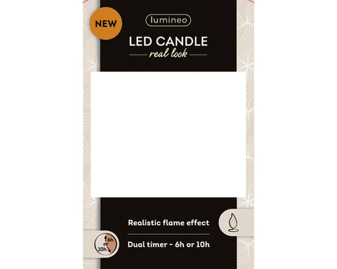 LED Echtwachskerze Flacker-Effekt creme warmweiße LED 7.5x9.5cm