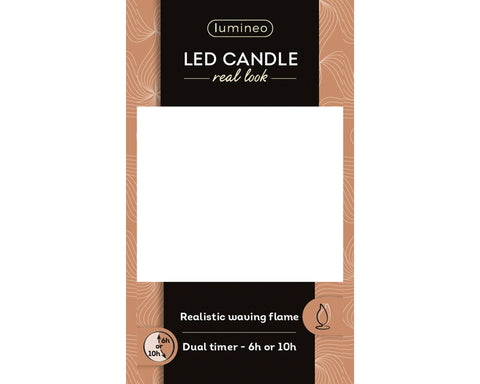 LED Echtwachskerze Flacker-Effekt weiß warmweiße LED 7.5x10.5cm