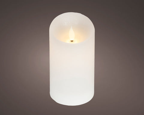LED Echtwachskerze Flacker-Effekt weiß warmweiße LED 7.5x13.5cm