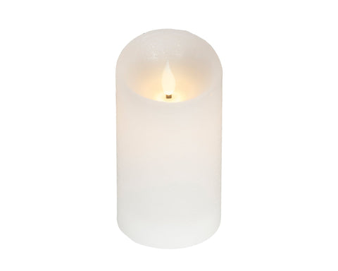 LED Echtwachskerze Flacker-Effekt weiß warmweiße LED 7.5x13.5cm