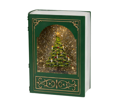 LED Wassersprenkler Buch Baum grün warmweiße LED 7x17x23.5cm