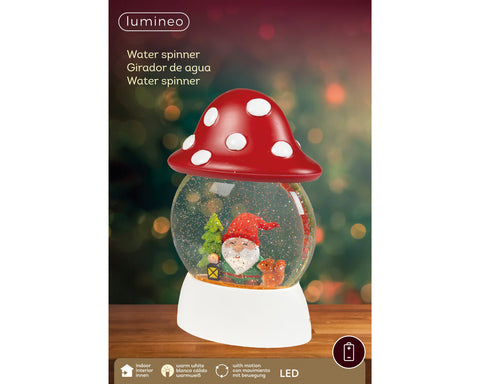 LED Wassersprenkler Pilz rot warmweiße LED 9.3x17.3x27cm