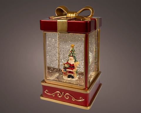 LED Wassersprenkler Geschenk rot warmweiße LED 12.8x12.8x23.3cm