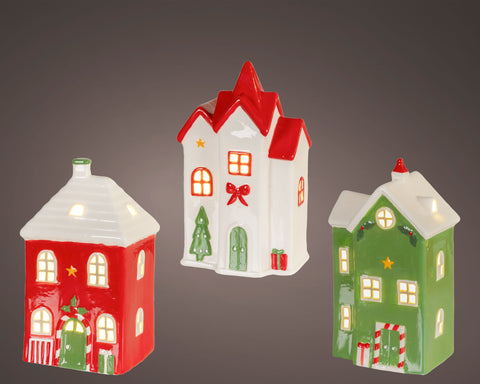 LED Haus Porzellan 12x10.2x22cm