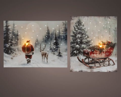 LED Bild Santa Flash-Effekt warmweiße & kaltweiße LED 1.5x38x28cm