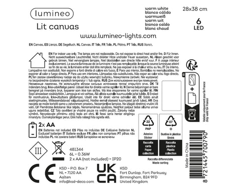 LED Bild Cozy warmweiße LED 1.5x28x38cm