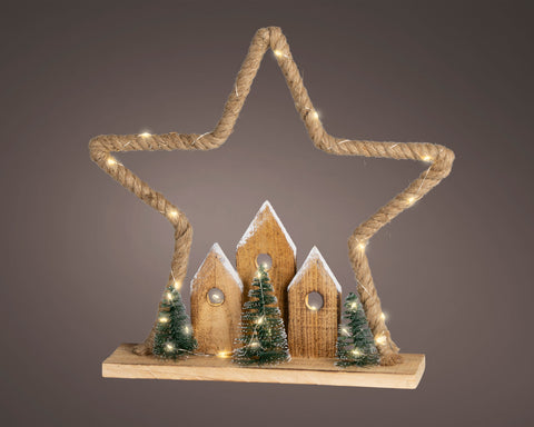 LED Tischlampe Jute natur warmweiße LED 8x40x39cm