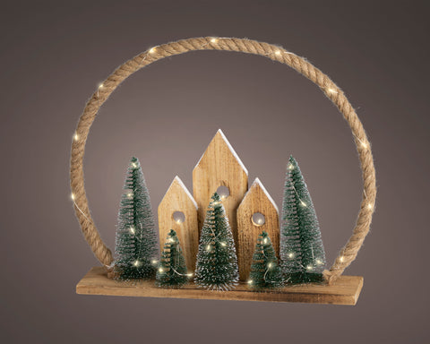 LED Tischlampe Jute natur warmweiße LED 8x40x38cm
