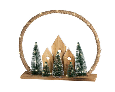 LED Tischlampe Jute natur warmweiße LED 8x40x38cm