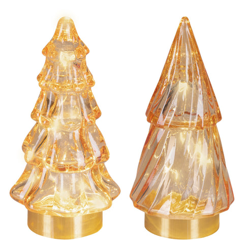 LED Baum Glas bernstein warmweiße LED 6x12.8cm